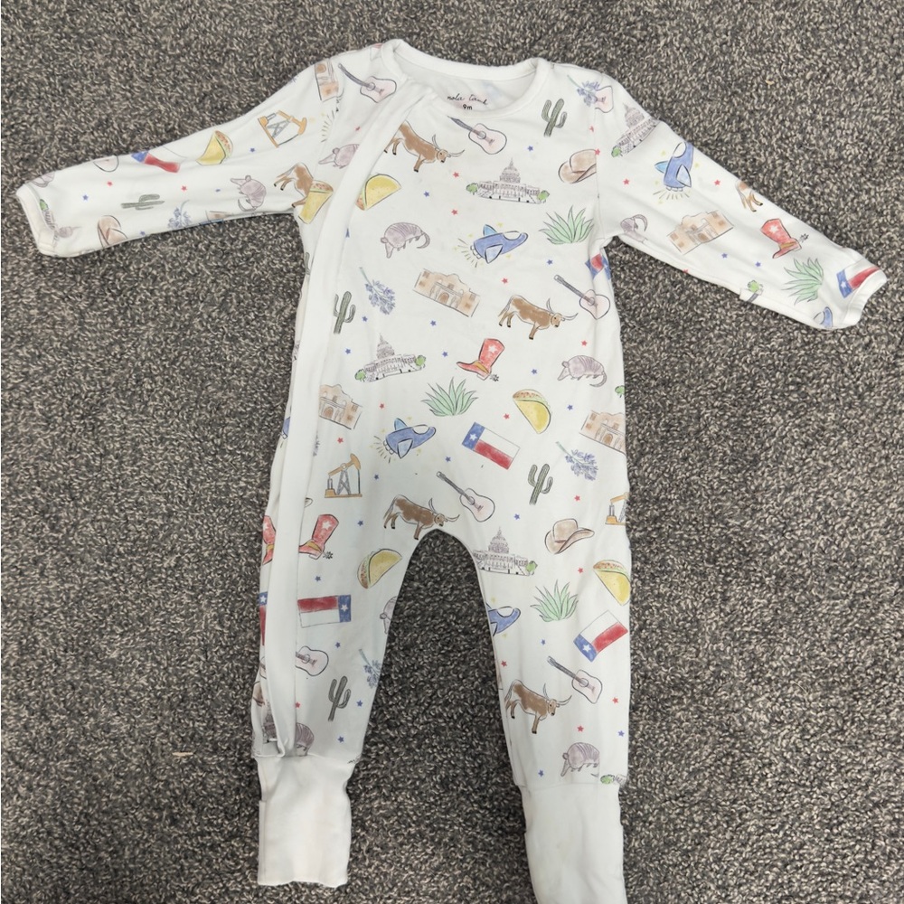 Nola Tawk Baby Onesie with Texas accents